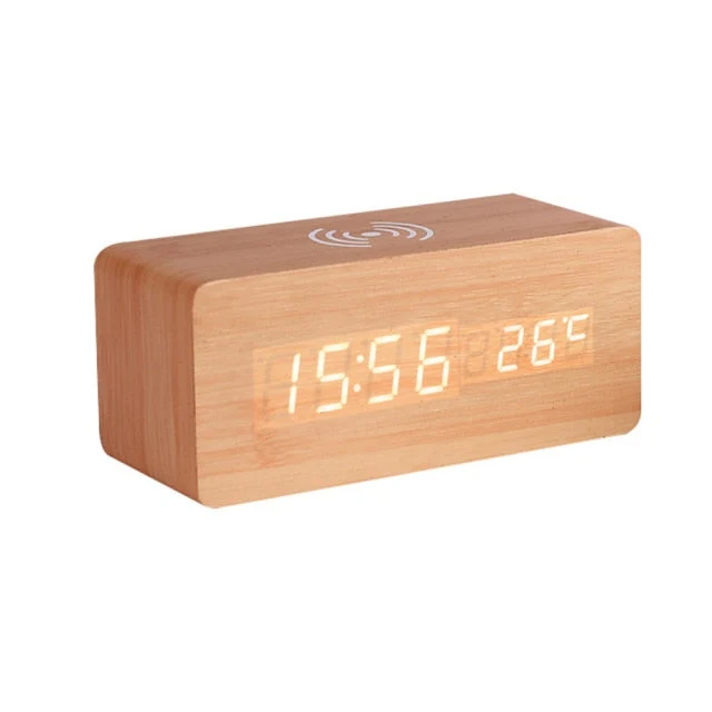 Skanto | Moderner Holz Funk-Lade-Wecker