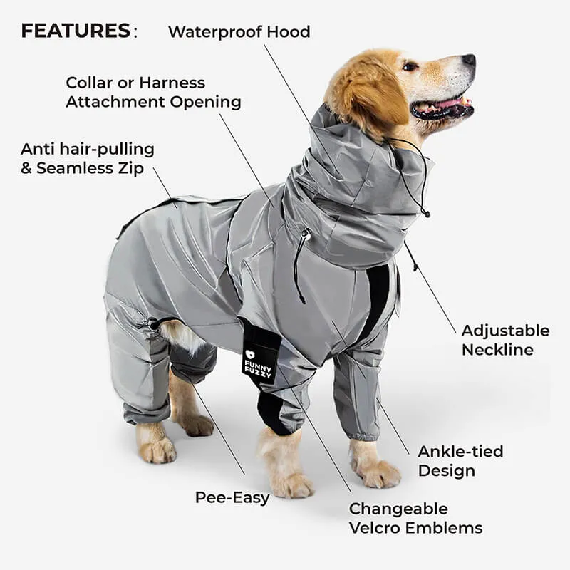 Skanto | Reflektierender Allwetter Wasserdichter Cooler Hunde-Regenmantel