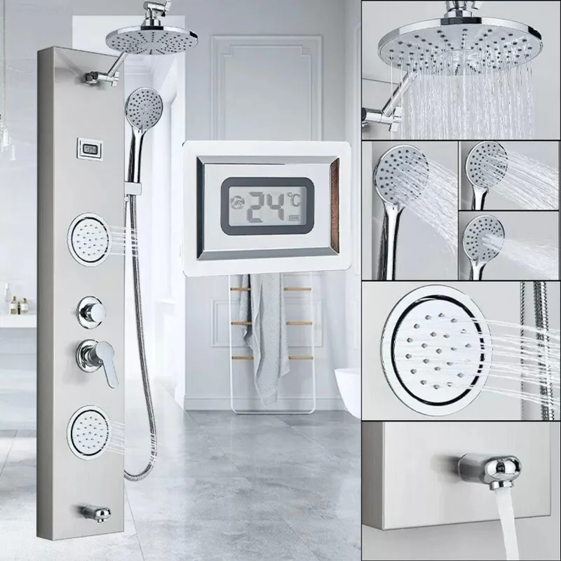 Edelstahl Duschpaneel mit Regendusche & Massagejets