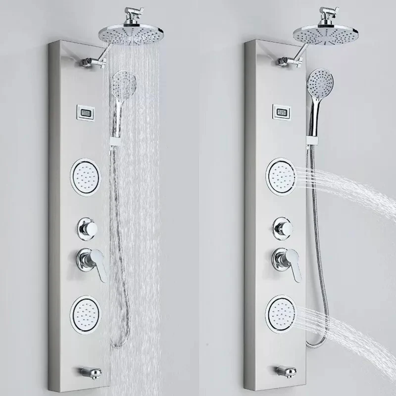 Edelstahl Duschpaneel mit Regendusche & Massagejets
