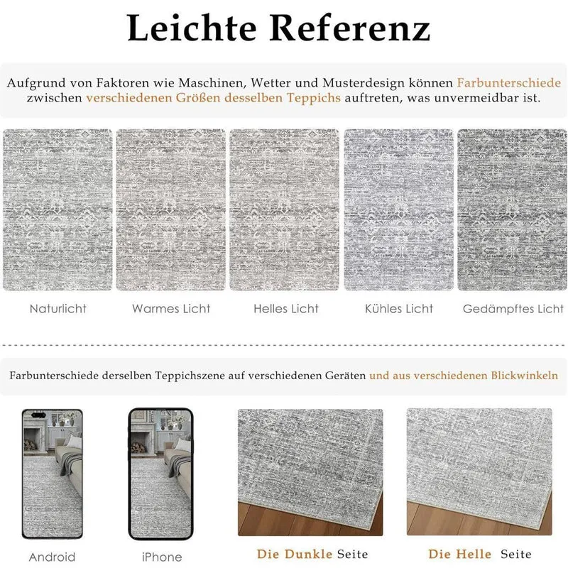 Vintage Teppich 200×300cm weich, rutschfest & waschbar