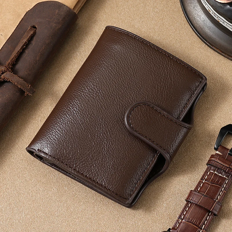 Slim Leder Dreifach Brieftasche