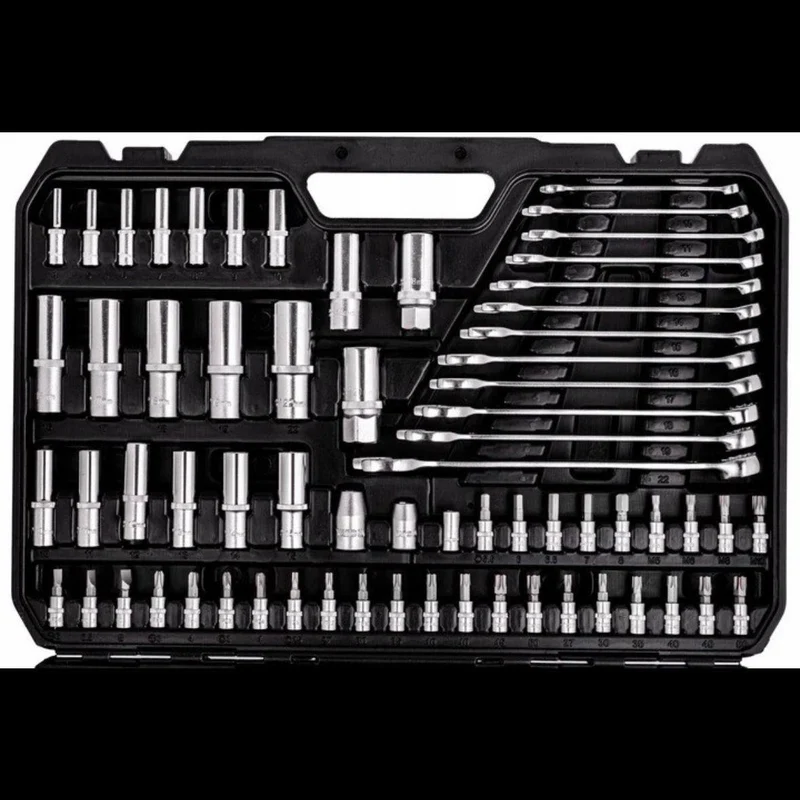 216-tlg. Profi-Werkzeugkoffer aus Chrom-Vanadium-Stahl mit Ratschen-Set