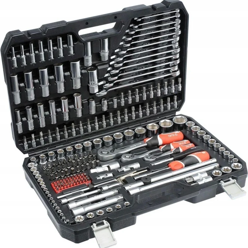 216-tlg. Profi-Werkzeugkoffer aus Chrom-Vanadium-Stahl mit Ratschen-Set