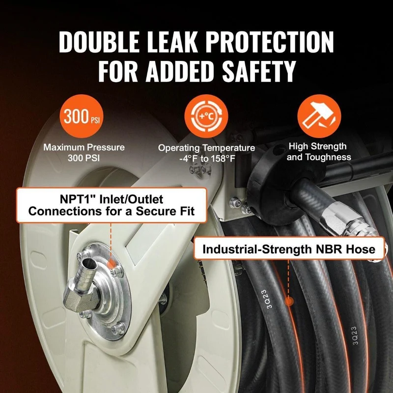 Kraftstoff- & Druckluftschlauchaufroller 20m Automatisch 300 PSI NBR-Schlauch