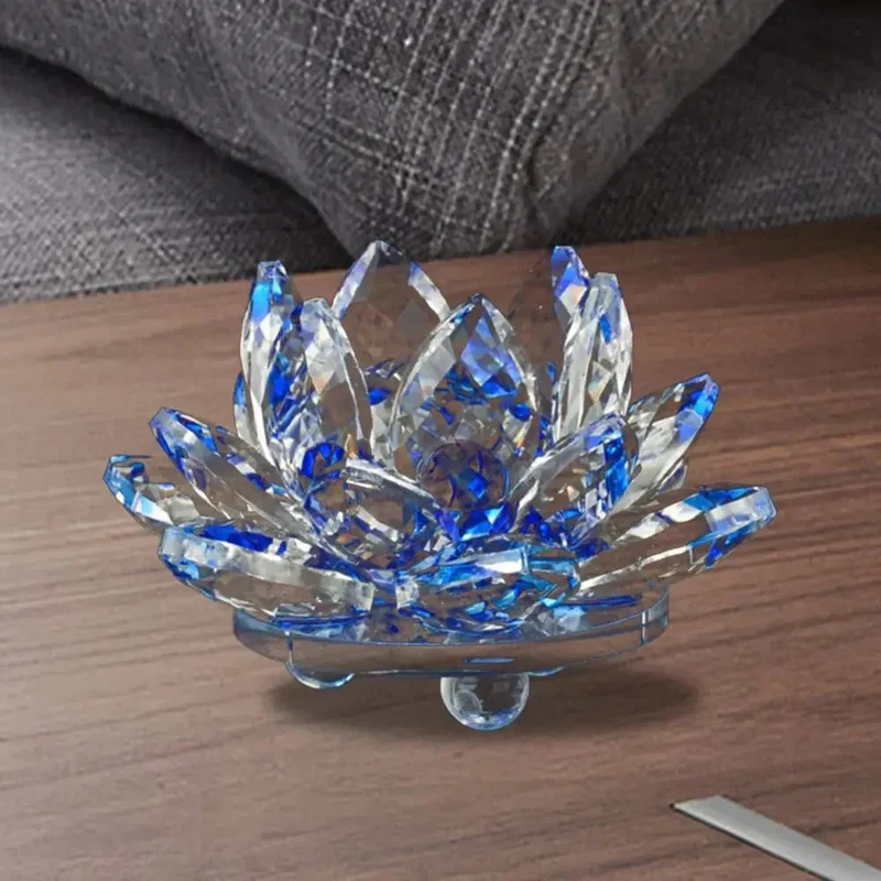 Skanto Kristall Lotusblume Figur Home Hochzeitsdekoration Glas Kunstsammlung Briefbeschwerer Büroschreibtisch Schmuck Souvenir Geschenke