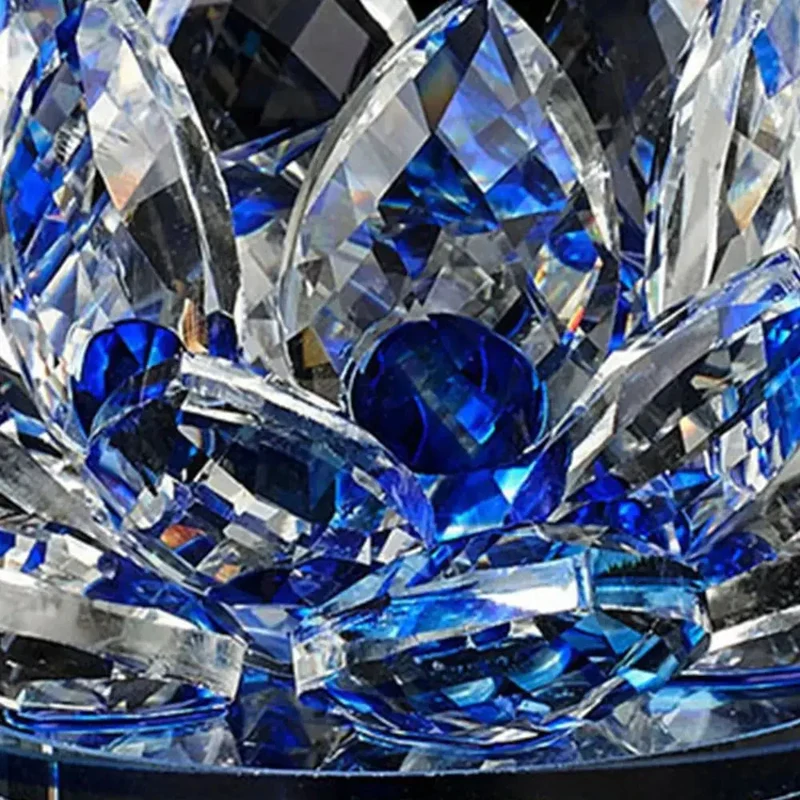 Skanto Kristall Lotusblume Figur Home Hochzeitsdekoration Glas Kunstsammlung Briefbeschwerer Büroschreibtisch Schmuck Souvenir Geschenke