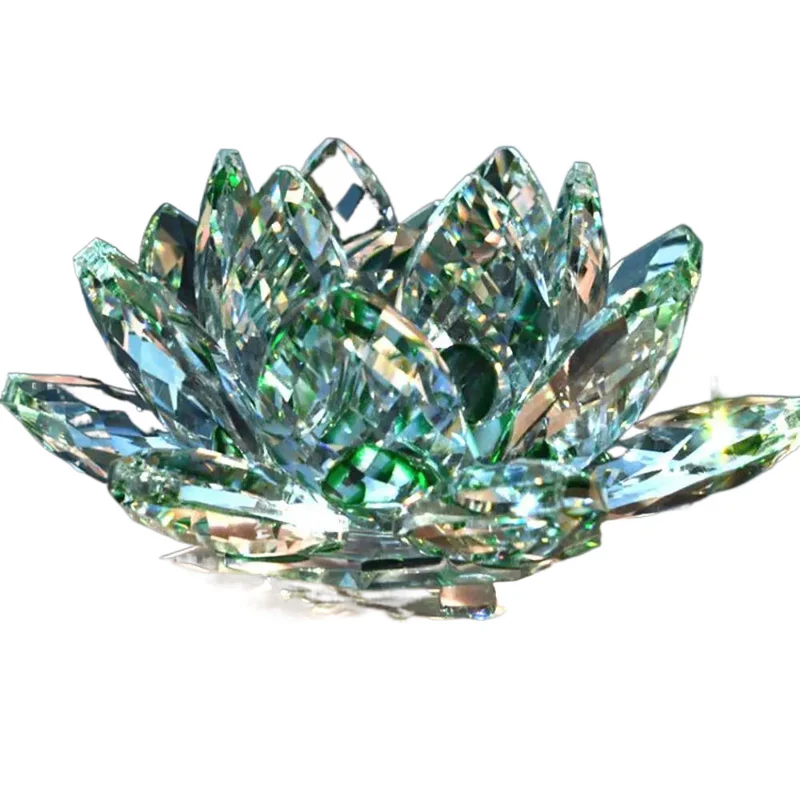 Skanto Kristall Lotusblume Figur Home Hochzeitsdekoration Glas Kunstsammlung Briefbeschwerer Büroschreibtisch Schmuck Souvenir Geschenke