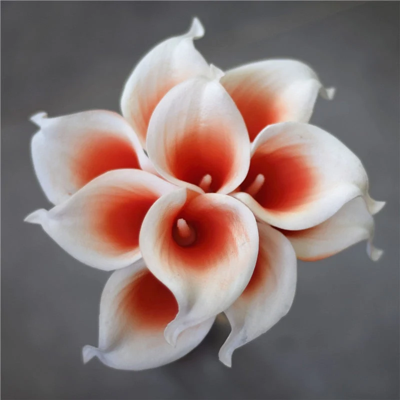 Skanto | 10 Marineblaue Calla Lilien PU Real Touch Blumen Hochzeitsdekoration Sträuße Tischdeko Kunstblumen Heimdeko