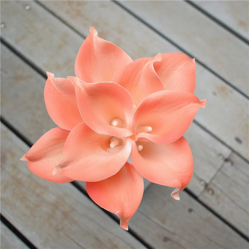 Skanto | 10 Marineblaue Calla Lilien PU Real Touch Blumen Hochzeitsdekoration Sträuße Tischdeko Kunstblumen Heimdeko