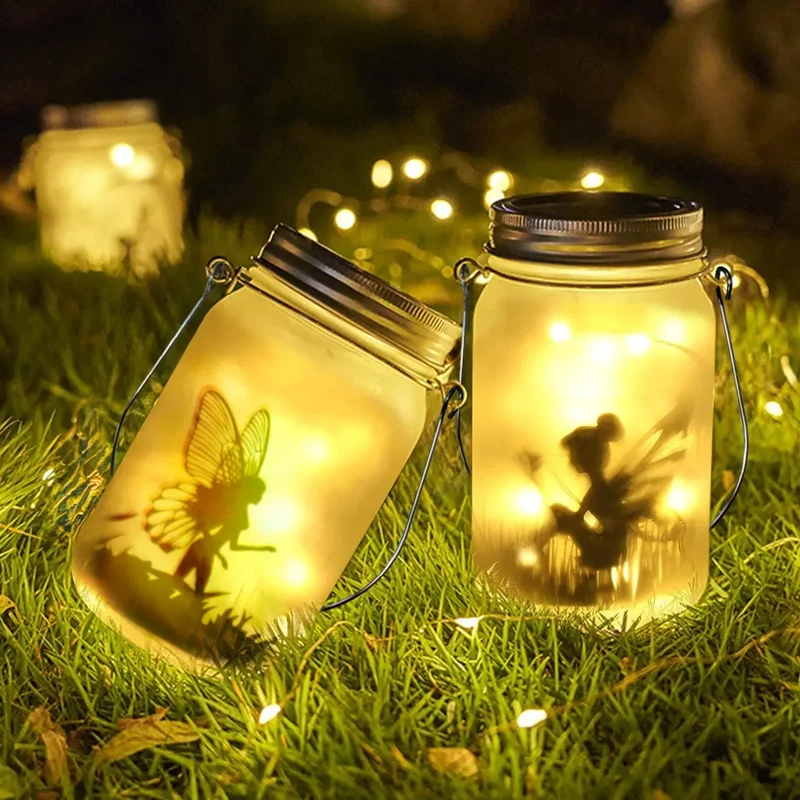Skanto | Glas-Feenlampe - Solar-Einmachglas-Laterne, IP65 Wasserdichte Outdoor-Hängelaterne