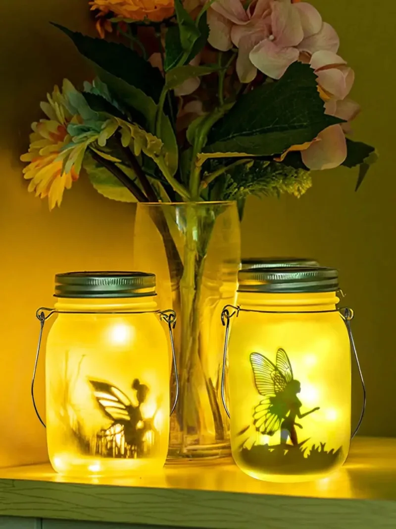 Skanto | Glas-Feenlampe - Solar-Einmachglas-Laterne, IP65 Wasserdichte Outdoor-Hängelaterne