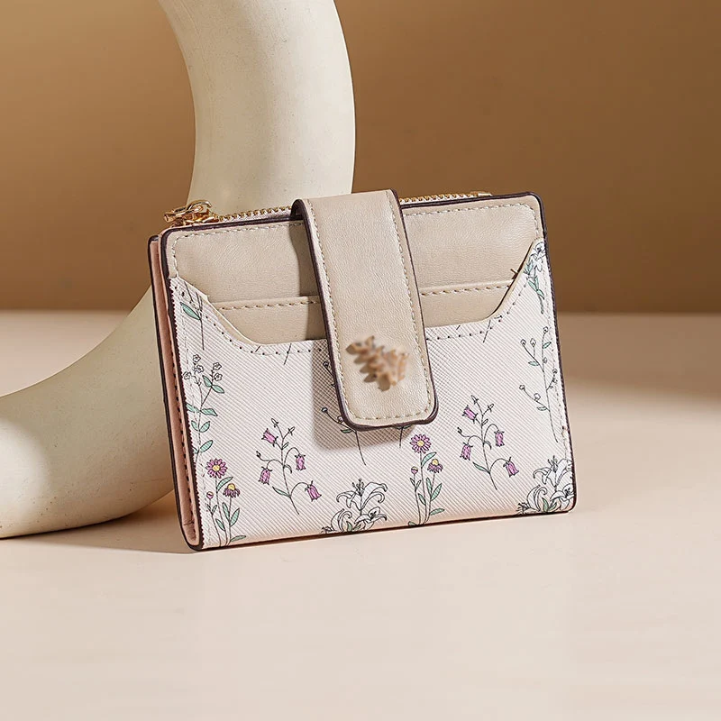 Floral Print Leder Kartenetui