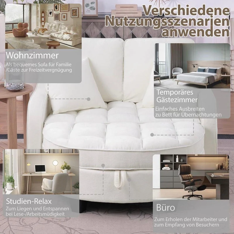 Modulares Schlafsofa 2in1 mit Schlaffunktion Beige