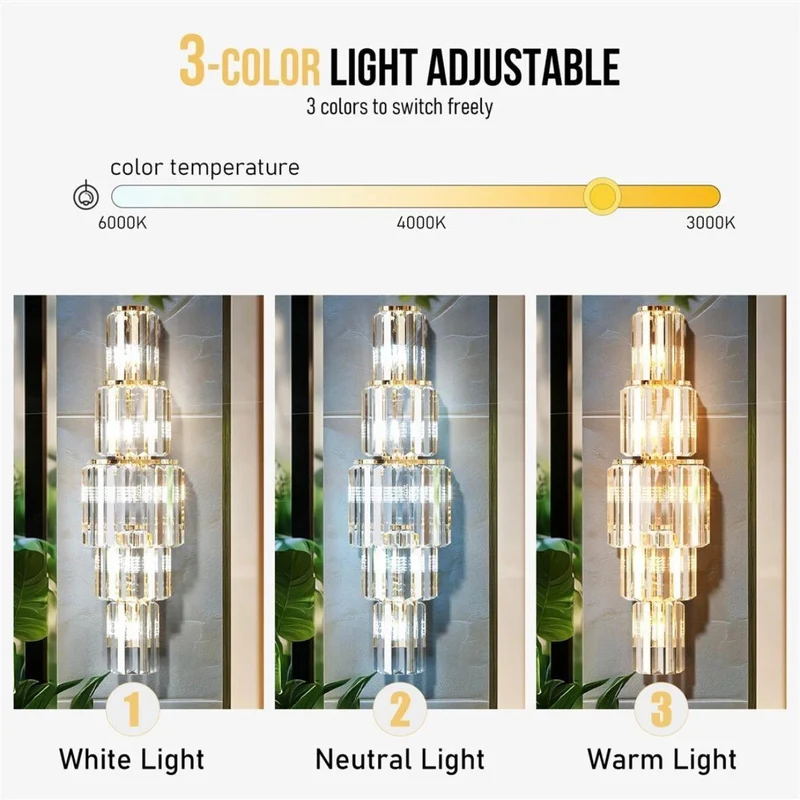 Kristall-Wandleuchte LED dimmbar luxuriöses Design