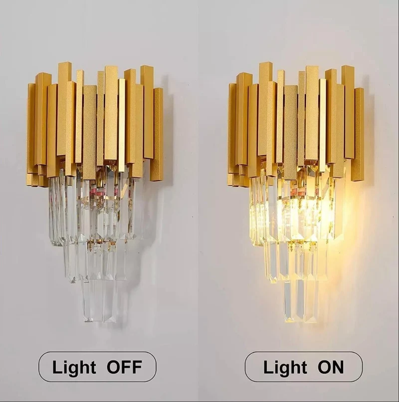 Kristall Wandleuchte Gold LED 40W Modern