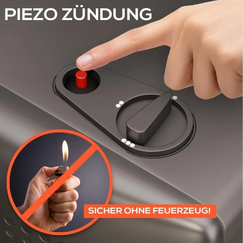 Gasheizer HB-015 4200W mit 3 Heizstufen & Sicherheitsabschaltung