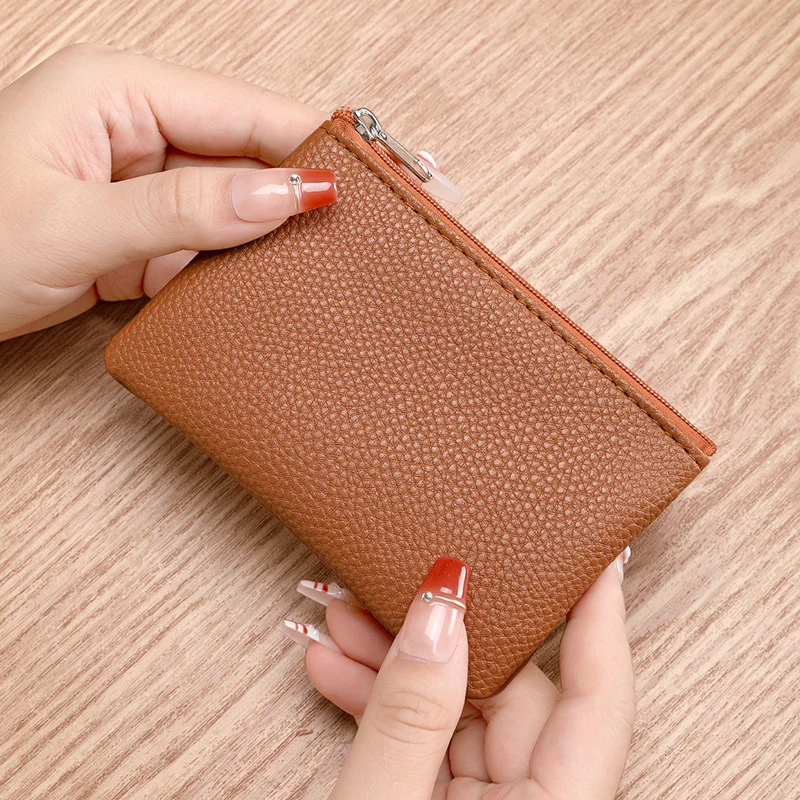 Premium Leder Reißverschluss Münztasche