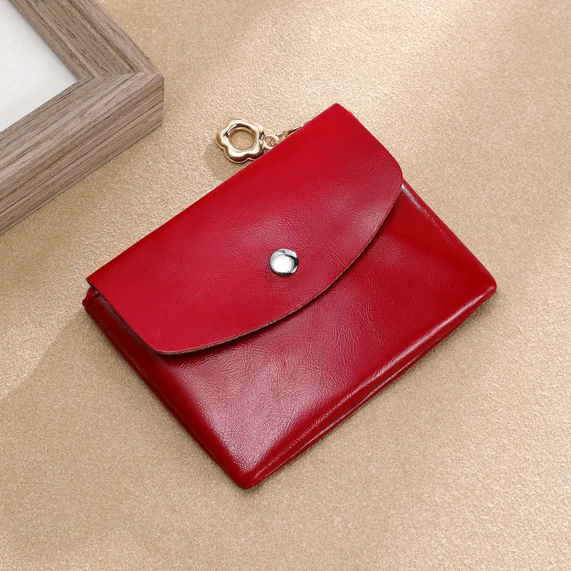 Premium Leder Snap Brieftasche