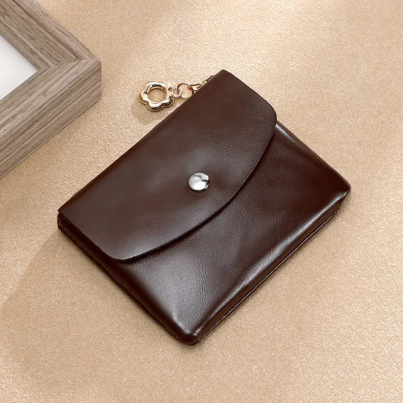 Premium Leder Snap Brieftasche