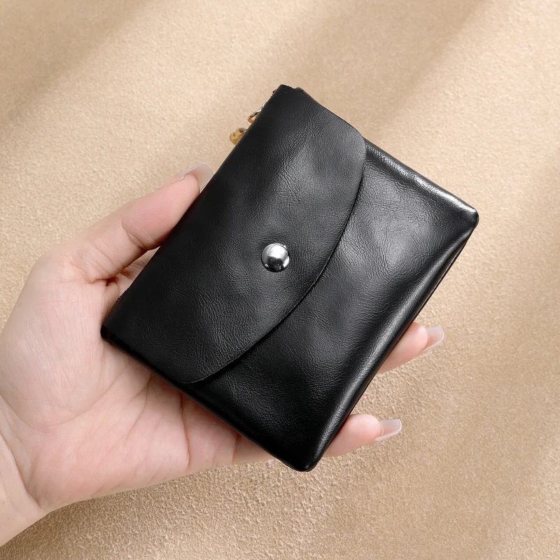 Premium Leder Snap Brieftasche