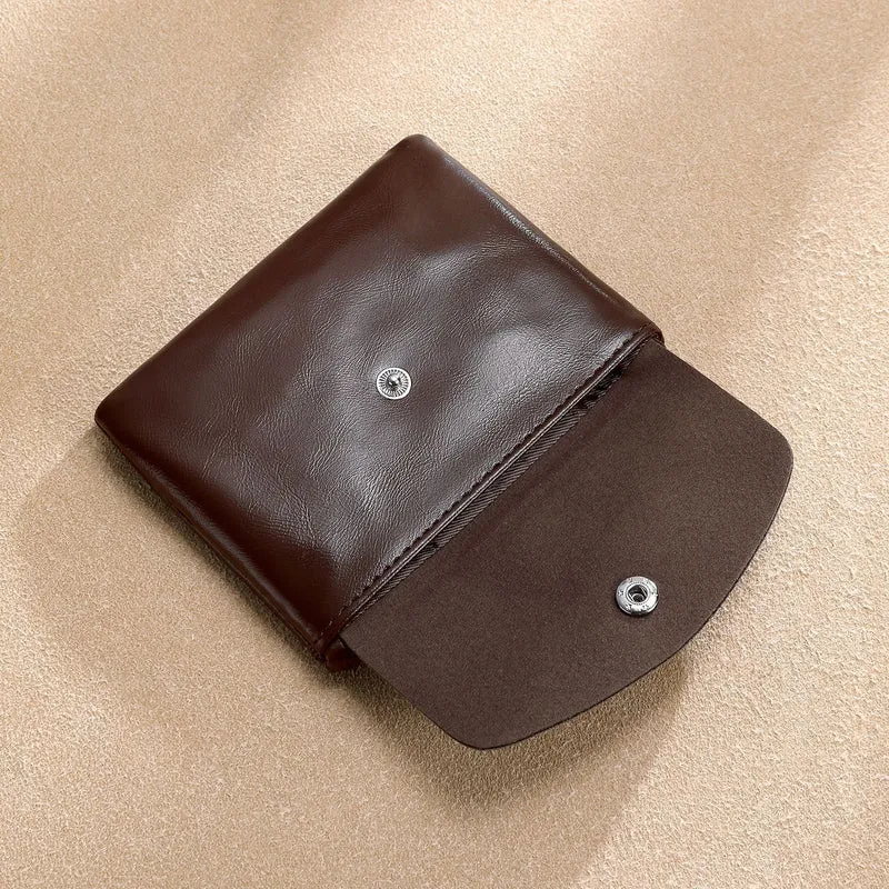Premium Leder Snap Brieftasche