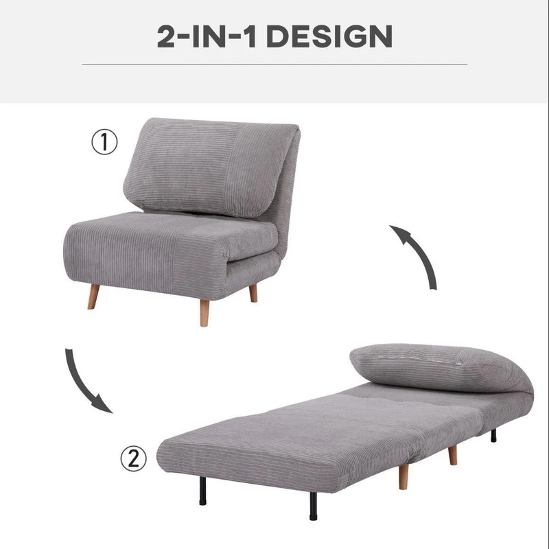 2in1 Schlafsessel mit Schlaffunktion Klappbares Schlafsofa