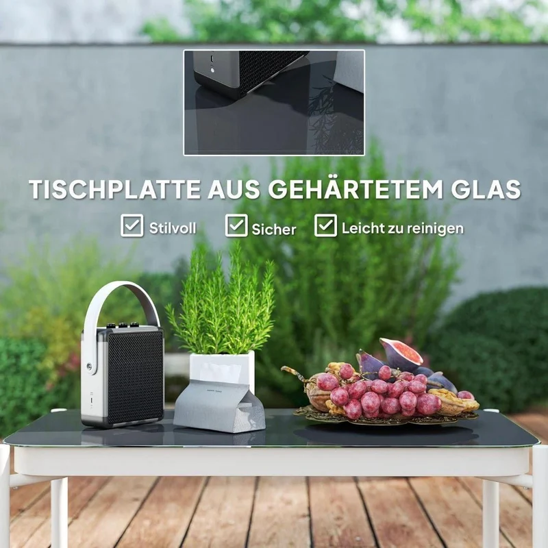 Polyrattan Gartenmöbel Set 4-teilig Sofa, Sessel & Couchtisch