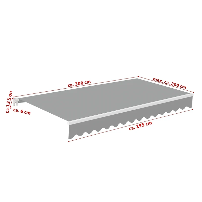 Gelenkmarkise 2,95×2,0m mit Handkurbel & UV-Schutz