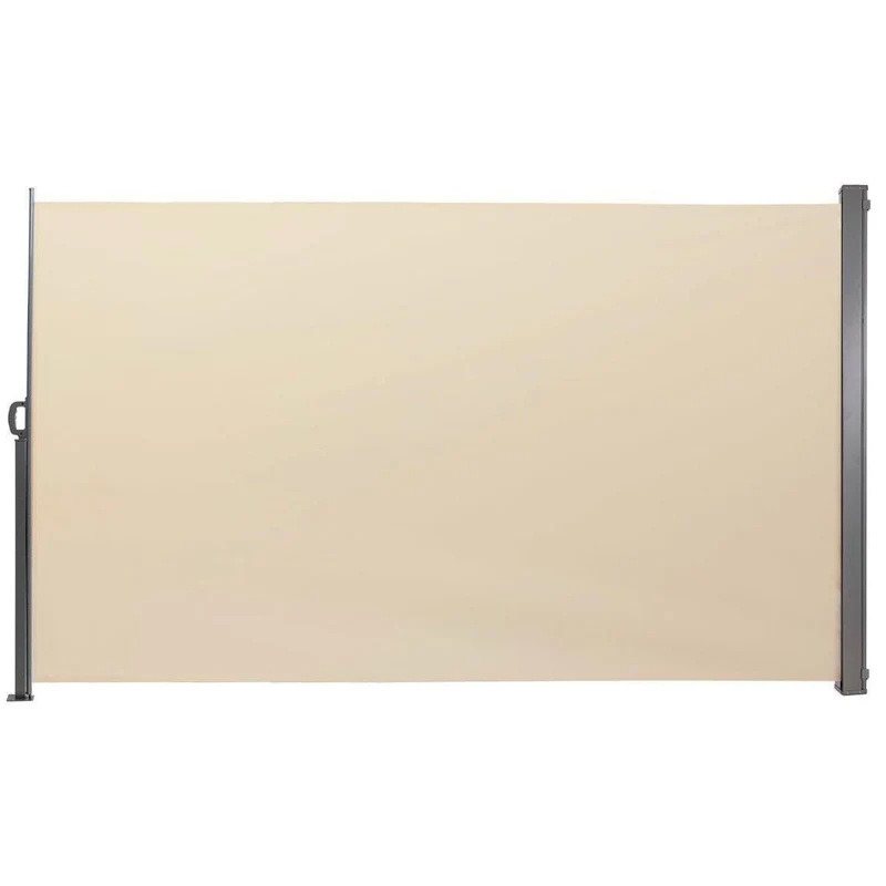 Seitenmarkise 3m Beige Sicht-, Wind- & Sonnenschutz mit Automatik