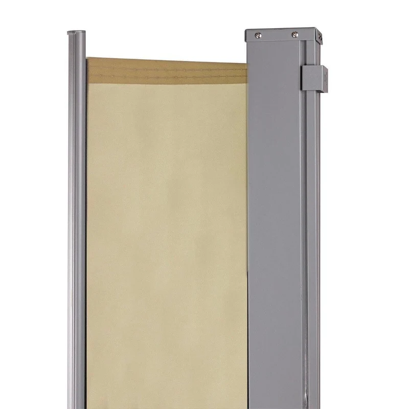 Seitenmarkise 3m Beige Sicht-, Wind- & Sonnenschutz mit Automatik