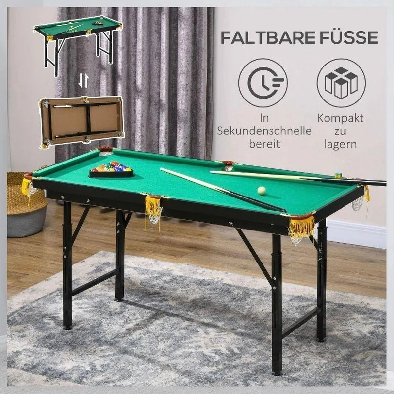 Höhenverstellbarer Billardtisch klappbar inkl. Zubehör