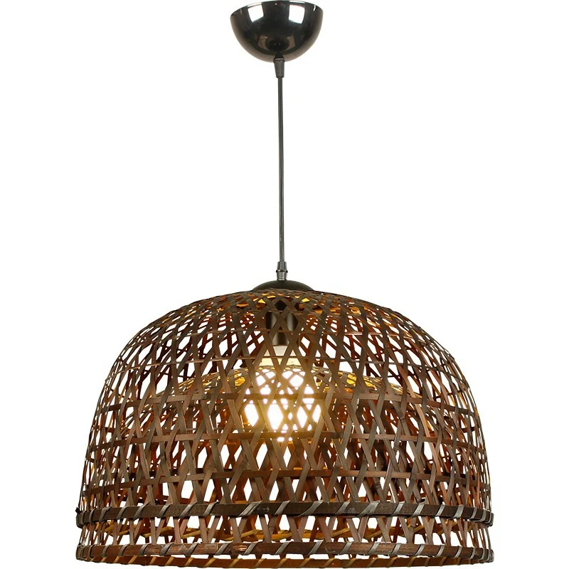 Woven Bamboo Dome Pendelleuchte