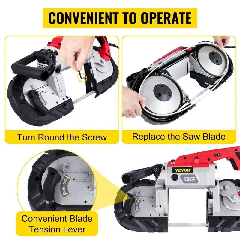 Metall Bandsäge 1100W tragbar mit Basis Gehrungsschnitte