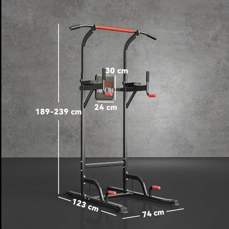 Höhenverstellbarer Power Tower – Klimmzug- & Dipstation für Zuhause