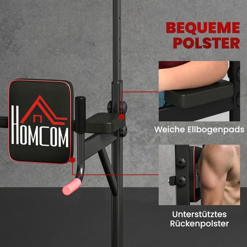 Höhenverstellbarer Power Tower – Klimmzug- & Dipstation für Zuhause