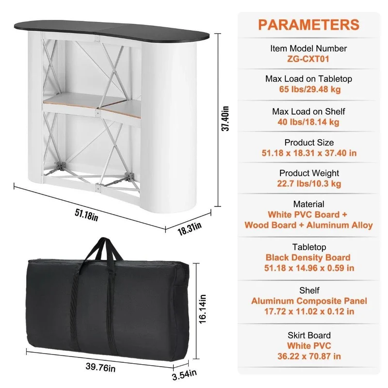 Mobiler Messetresen Promotionstand mit Stauraum & Holzplatte