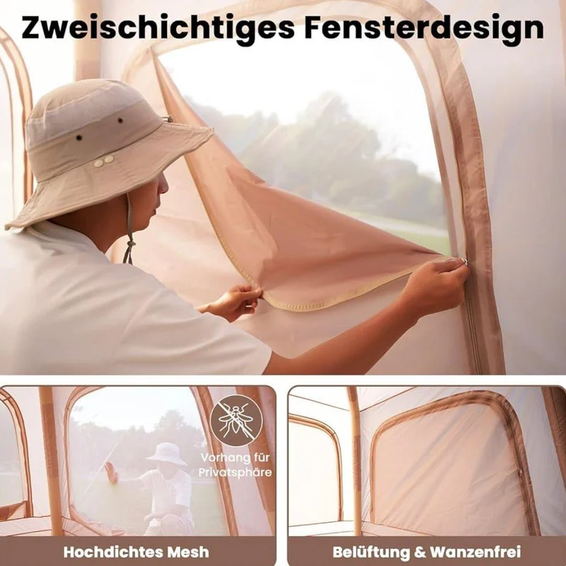 Aufblasbares Campingzelt für 2–4 Personen