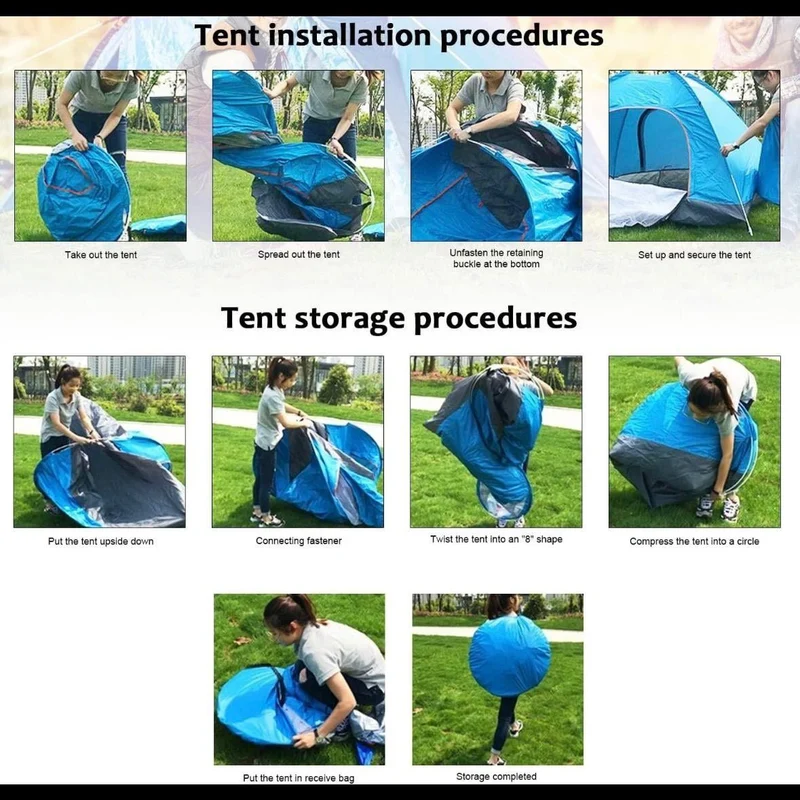 Pop-up Campingzelt Schnellaufbau 2–3 Personen