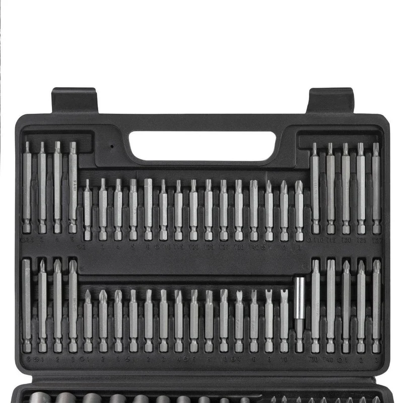 208tlg Bit-Satz aus Chrom-Vanadium-Stahl im Systemkoffer