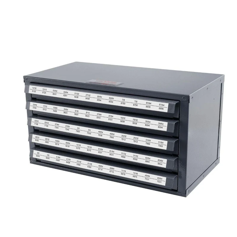 Bohrer-Organizer mit 5 Schubladen – 60 Fächer