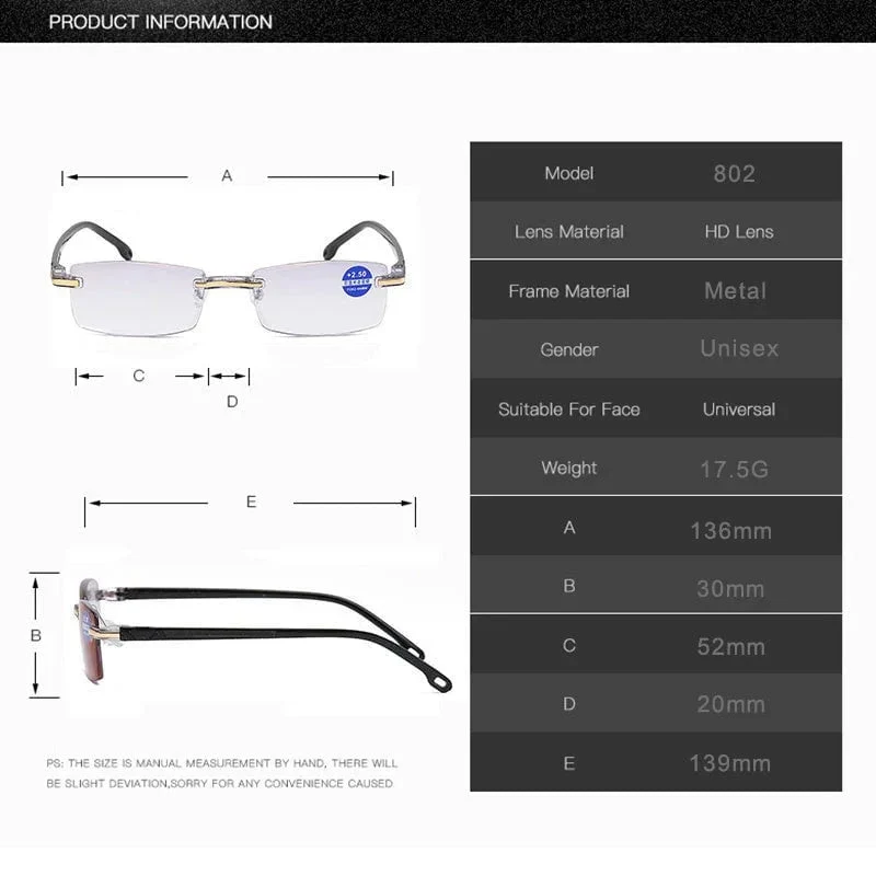 Skanto | Progressive Lesebrille mit hoher Härte und Anti-Blaulichtfilter für Fern- und Nahsicht