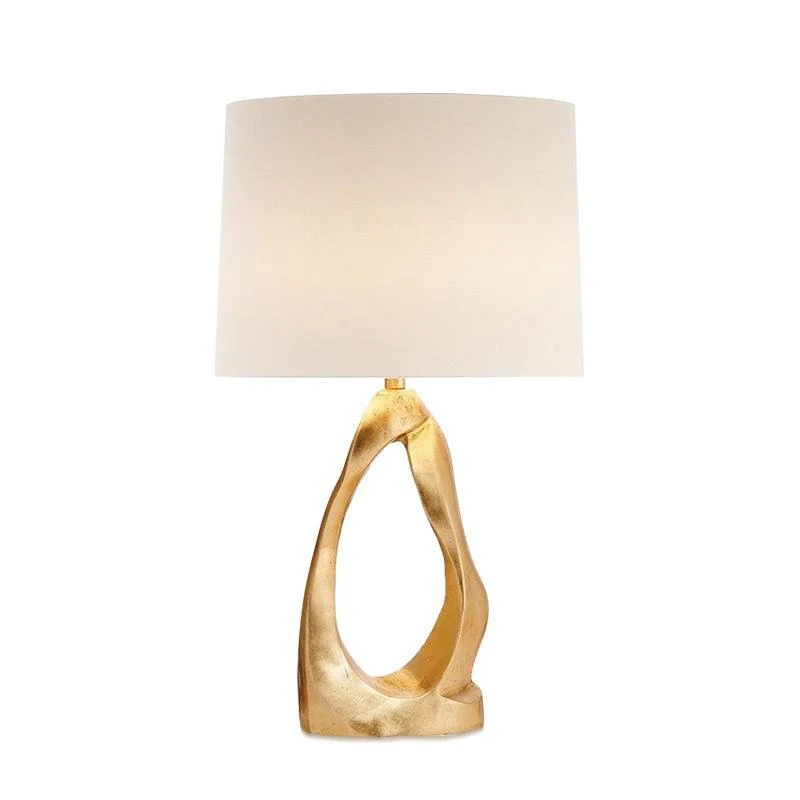 Skulpturale Tischlampe mit elegantem goldenen Fuß