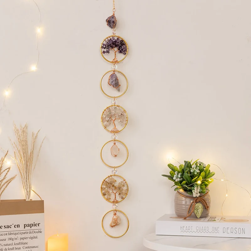 Skanto | Kristall Lebensbaum 6 Ringe Wanddeko Ornament