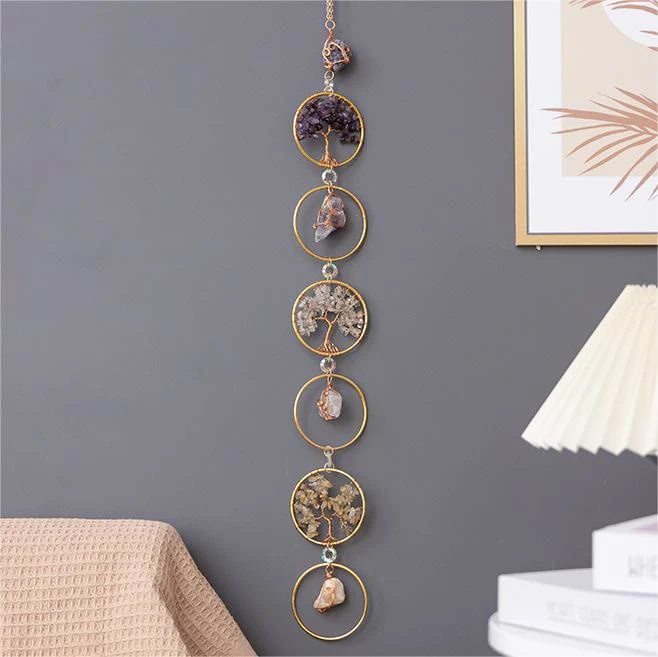 Skanto | Kristall Lebensbaum 6 Ringe Wanddeko Ornament