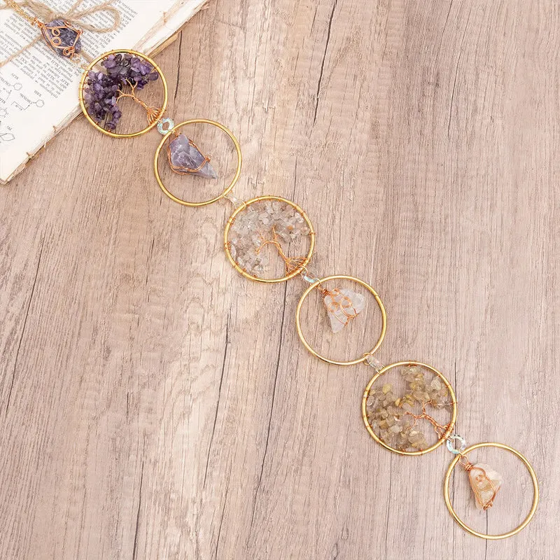Skanto | Kristall Lebensbaum 6 Ringe Wanddeko Ornament