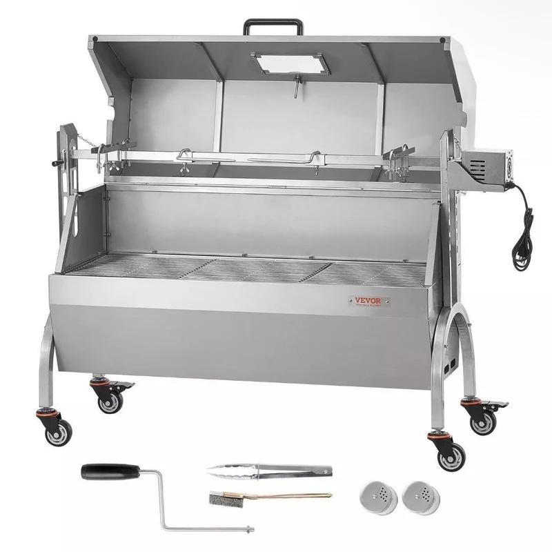 Elektrischer Spanferkelgrill aus Edelstahl mit 52W Motor