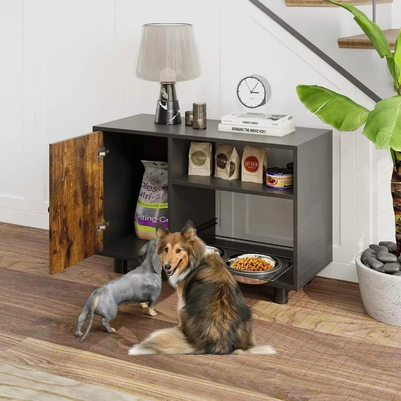 Hundefutterstation Futterschrank Höhenverstellbar Futterstation Haustiere