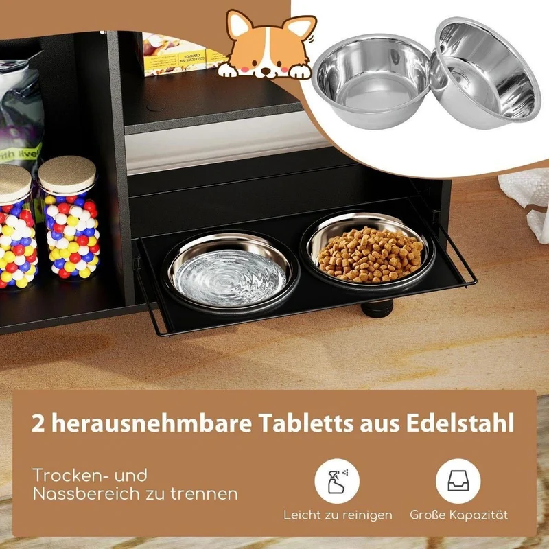 Hundefutterstation Futterschrank Höhenverstellbar Futterstation Haustiere