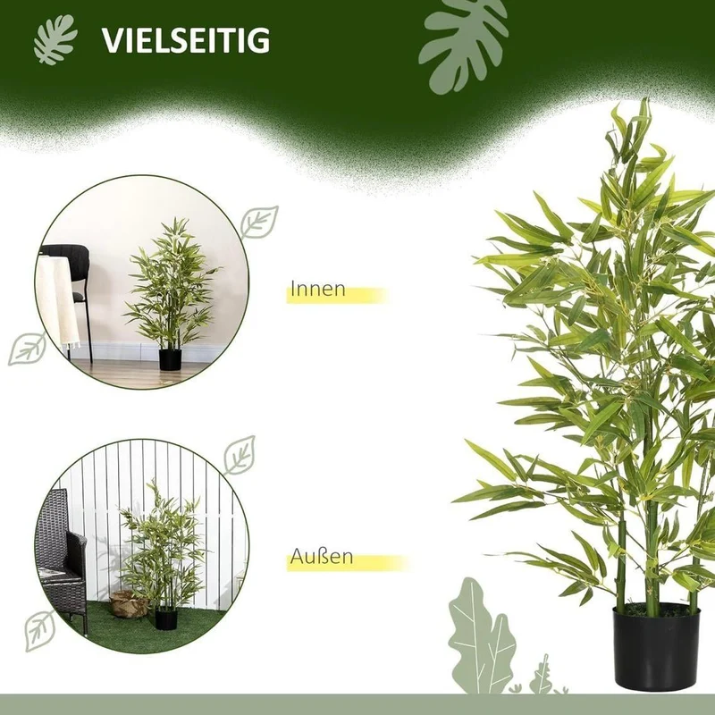 Künstliche Bambuspflanze 90cm Topfpflanze Deko Pflanze